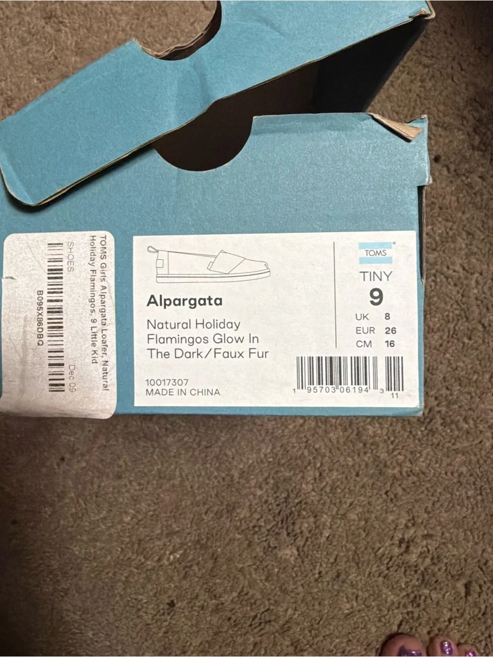 Toms Kids Tiny Alpargata Flamingo Print Pink & Teal